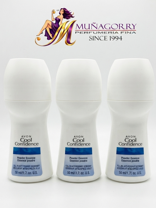 [3] COOL CONFIDENCE BABY POWDER ROLL-ON ANTIPERSPIRANT DEODORANT BY AVON | 1.7 OZ EACH