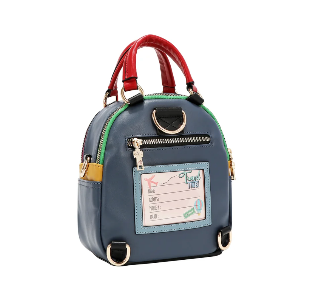 Teddy & Pin Convertible Small Backpack/handbag  NK 13244 Multi
