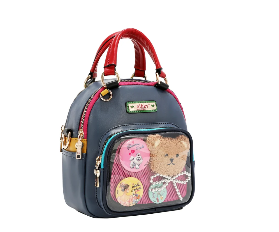 Teddy & Pin Convertible Small Backpack/handbag  NK 13244 Multi