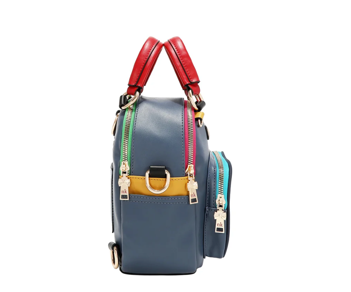 Teddy & Pin Convertible Small Backpack/handbag  NK 13244 Multi