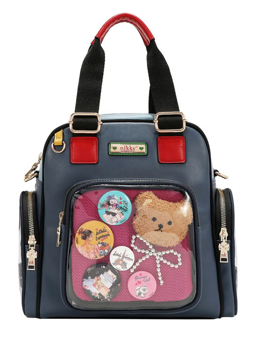 Nikki Bag Teddy & Pin Convertible Backpack NK13242 Multi
