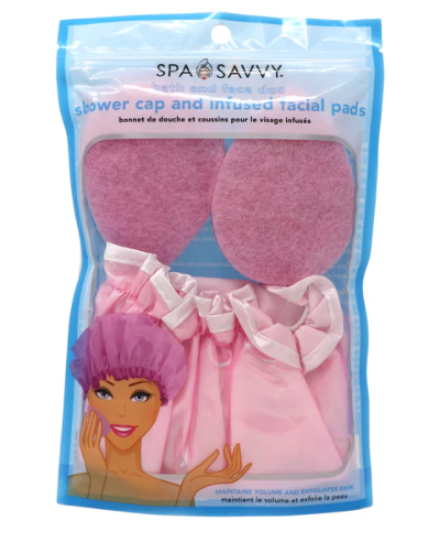 Fully Lined Shower Cap and Infused Facial Pads