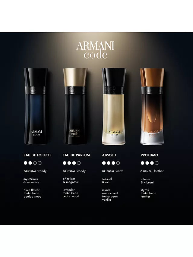 Armani code for men new hotsell