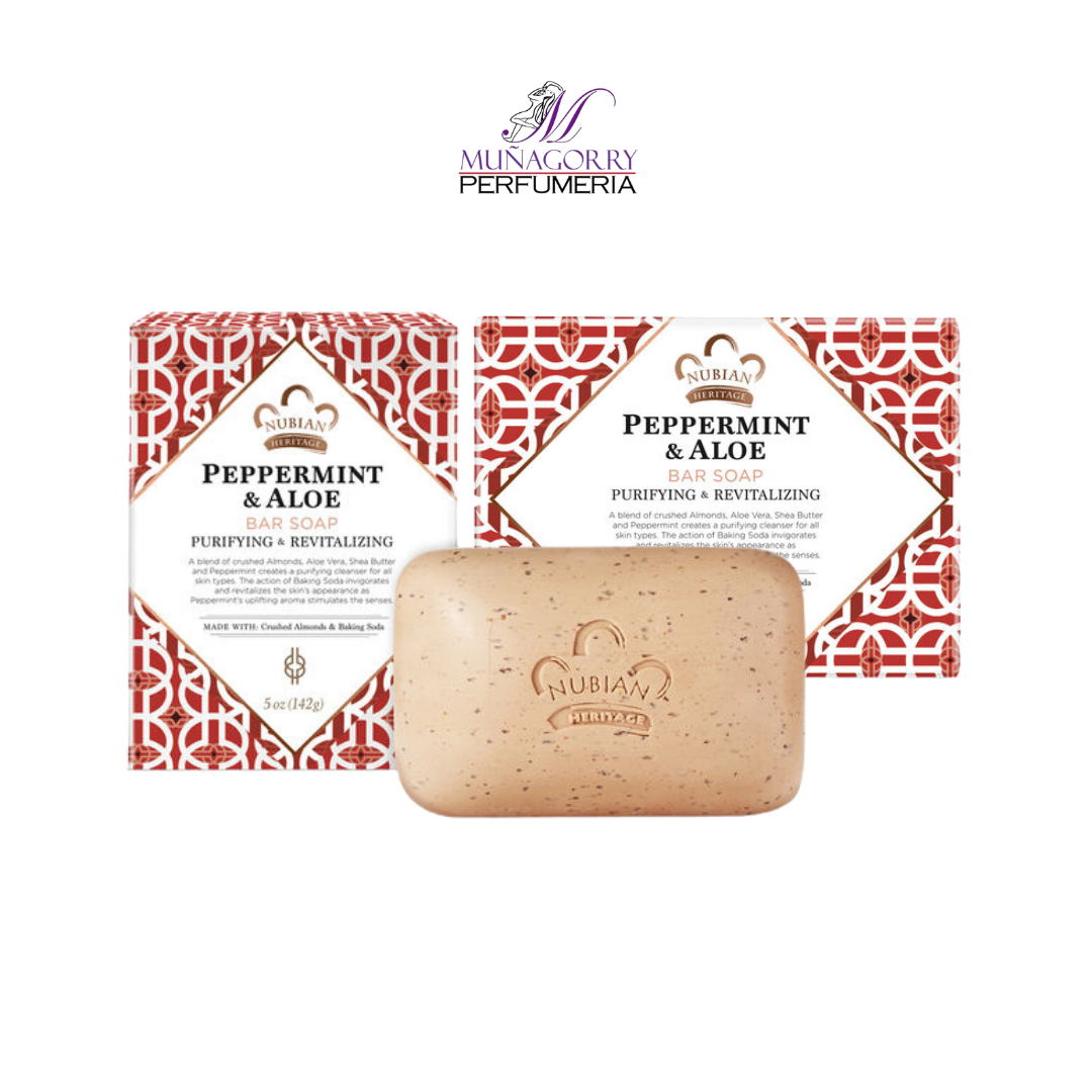 [2] PEPPERMINT & ALOE BAR SOAP | NUBIAN HERITAGE | 5OZ EACH