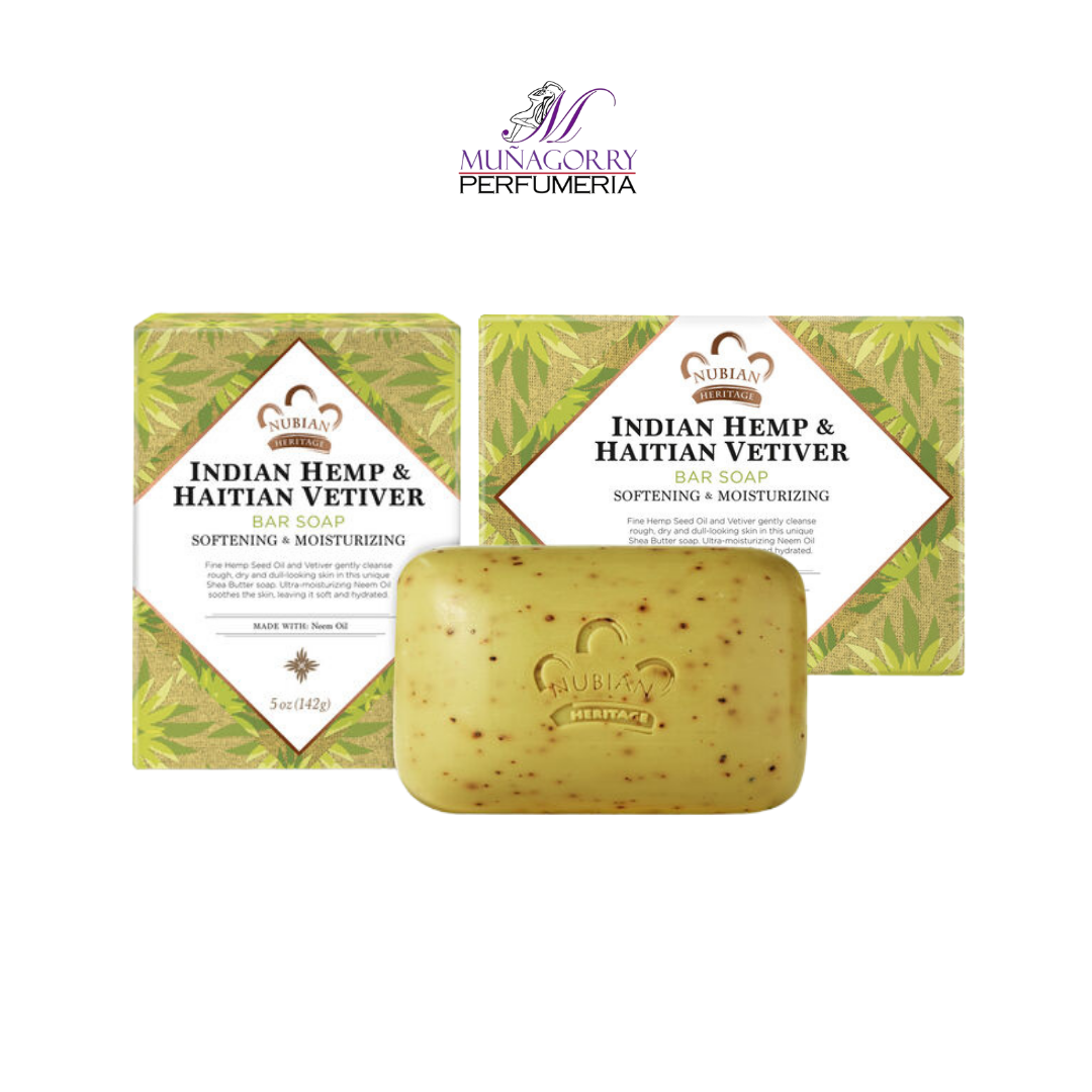 [2] INDIAN HEMP & HAITIAN VETIVER BAR SOAP | NUBIAN HERITAGE | 5OZ EACH