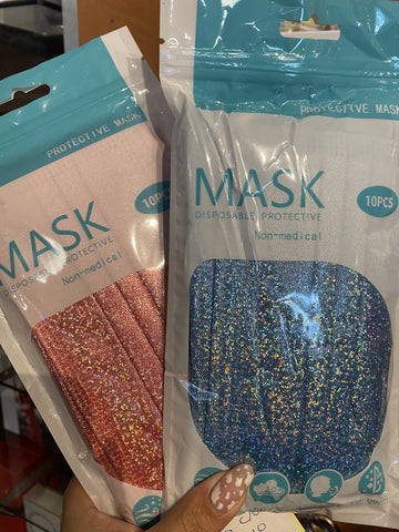 GLITTER FACE MASKS [2] 10 PIECES VALUE PACK  | *FREE SHIPPING*